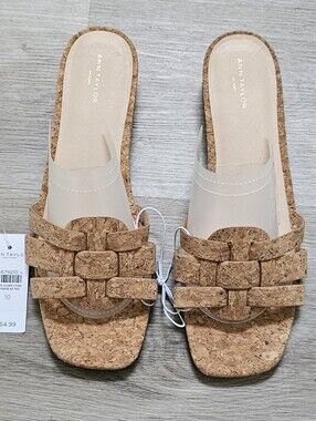 Ann Taylor Factory Cork Slide Sandals Size 10 New With Tags